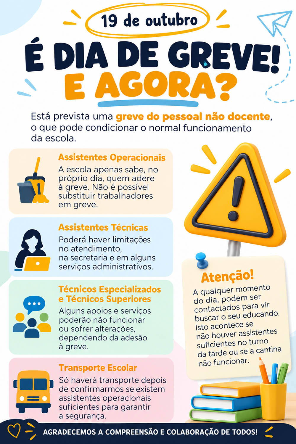Aviso de Greve Escolar 19 de Outubro